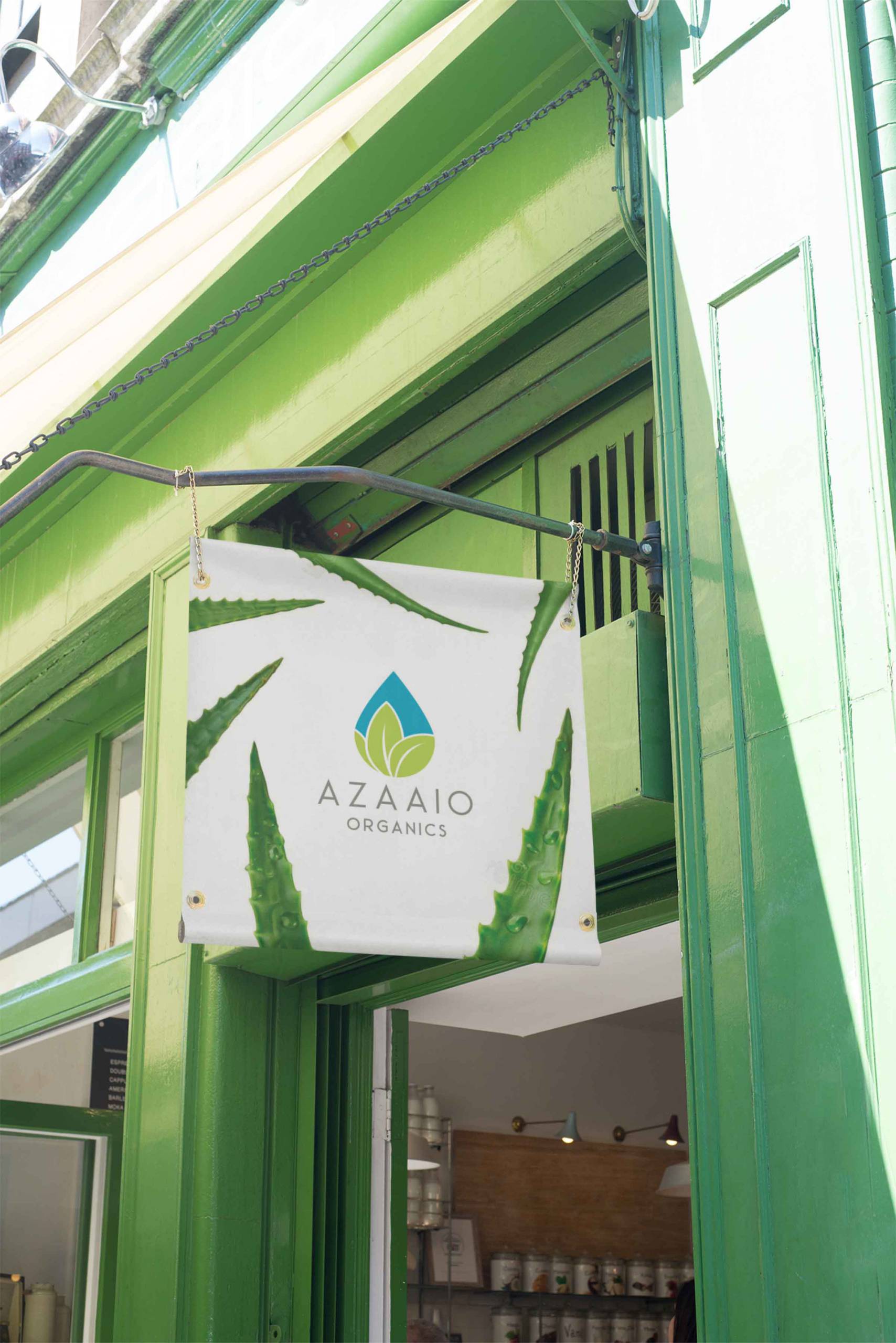 Azaaio Organics Beauty Logo Design shop sign organic skin and beauty products logo design