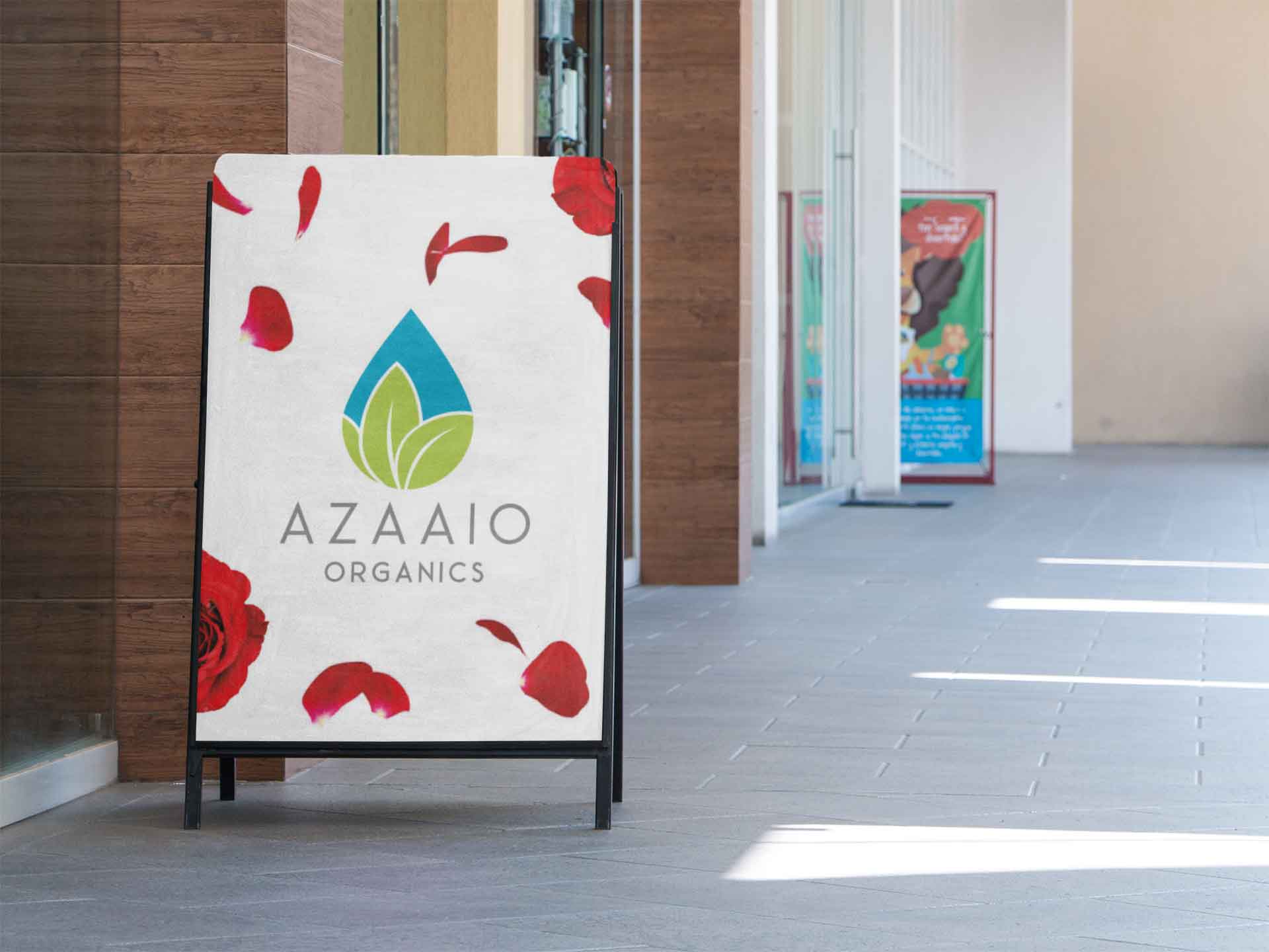 Azaaio Organics Beauty Logo Design shop sign design