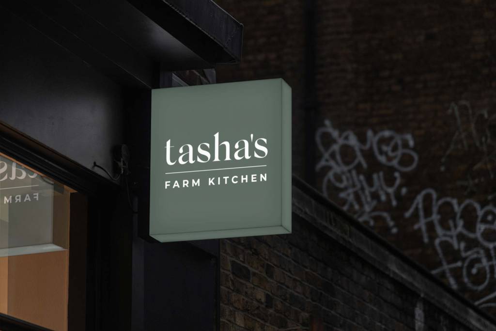 Tasha's Farm Kitchen Logo Design sign