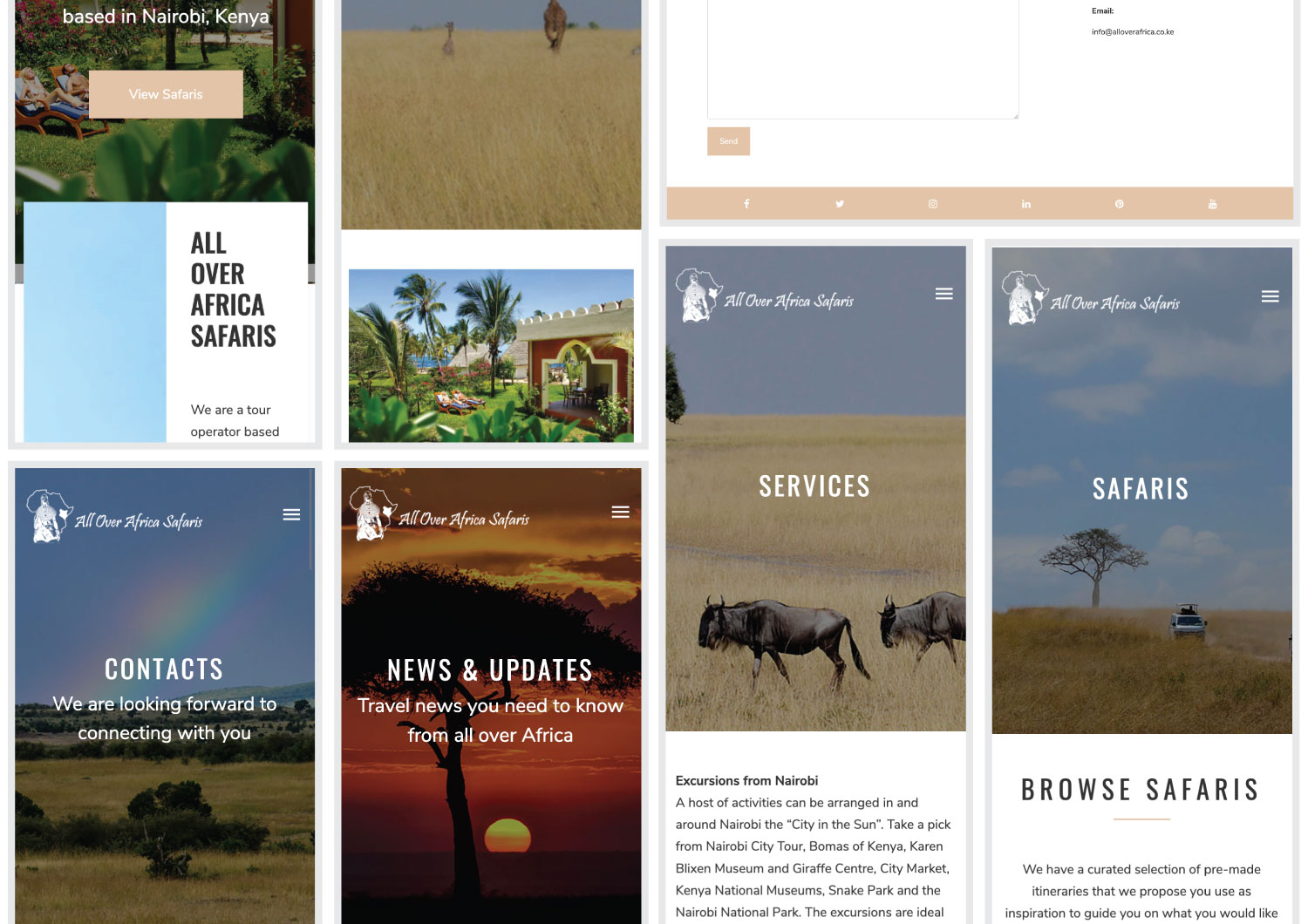 All Over Africa Safaris website design 4