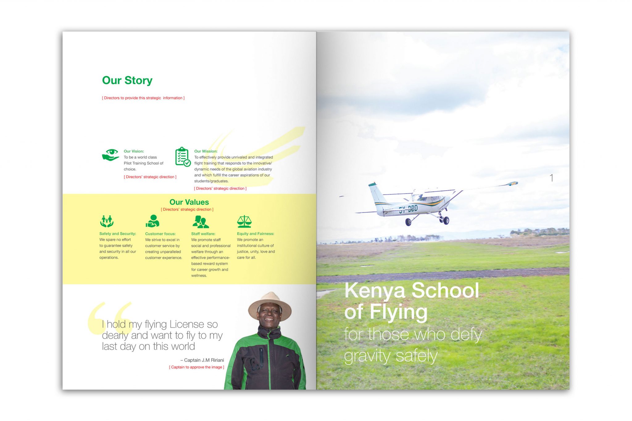 Kenya School of Flying Company Profile Design 1