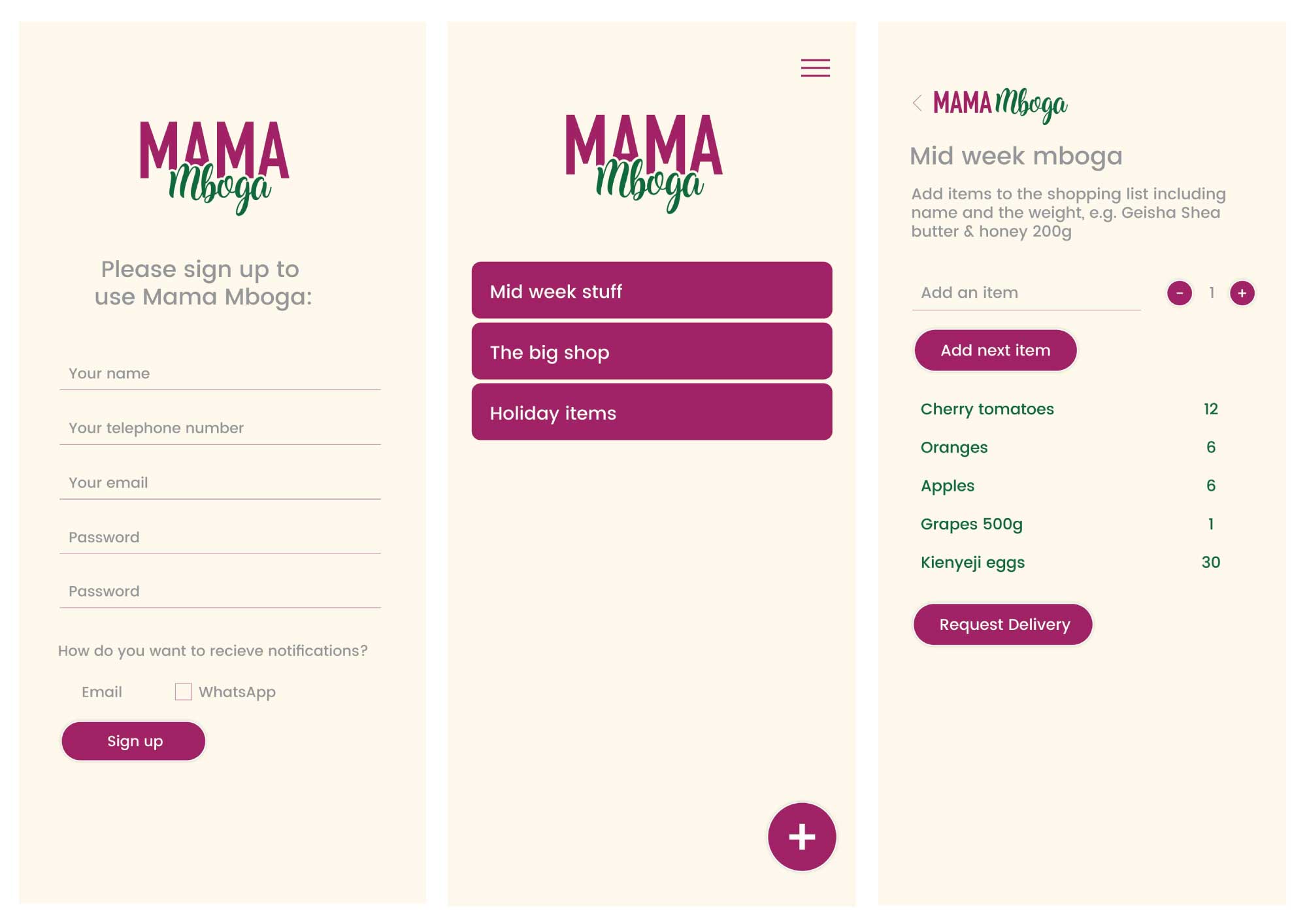 Mama Mboga Web Application Development app design 