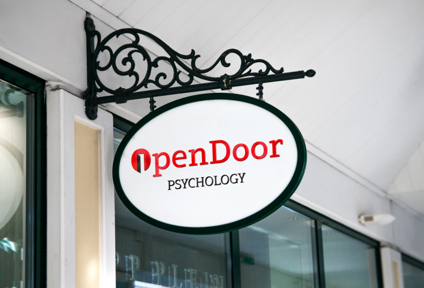 Open Door Psychology logo design sign